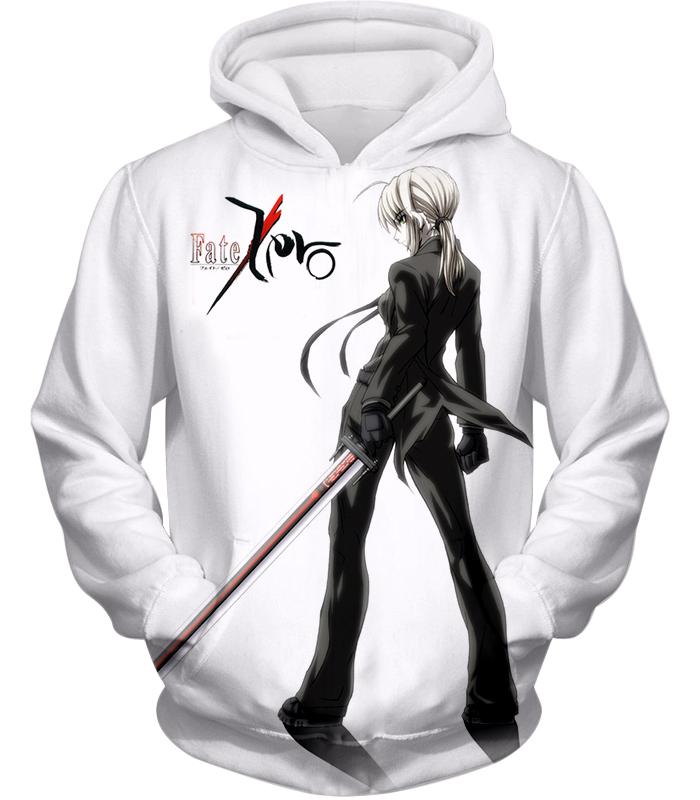 Fate Stay Night Saber Tuxedo Fate Zero Promo White Hoodie FSN001