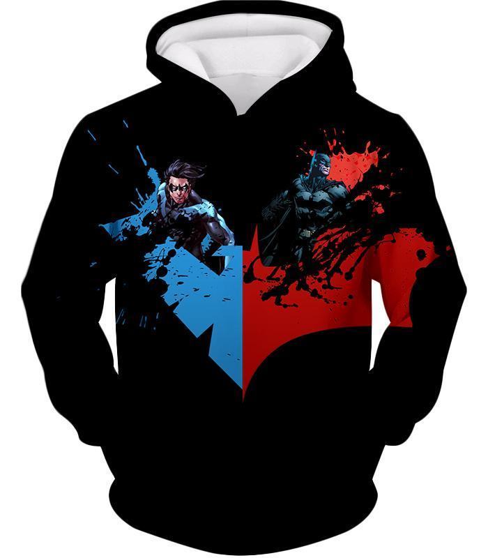 Super Cool Batman x Nightwing Promo Awesome Black Hoodie BM149