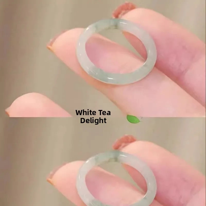 Trendy  Resin Rings Set for Women Fake Jade Ring Faionable Unique Design Index Finger Ring Ensemble Sli Accory