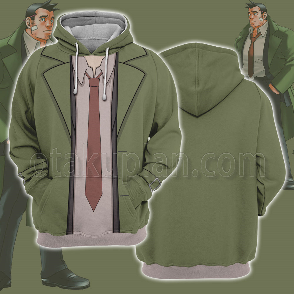 Ace Attorney Itonokogiri Keisuke Green Suit Cosplay Hoodie