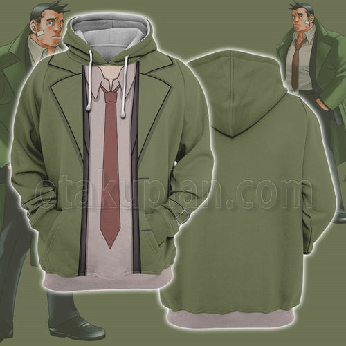 Ace Attorney Itonokogiri Keisuke Green Suit Cosplay Hoodie