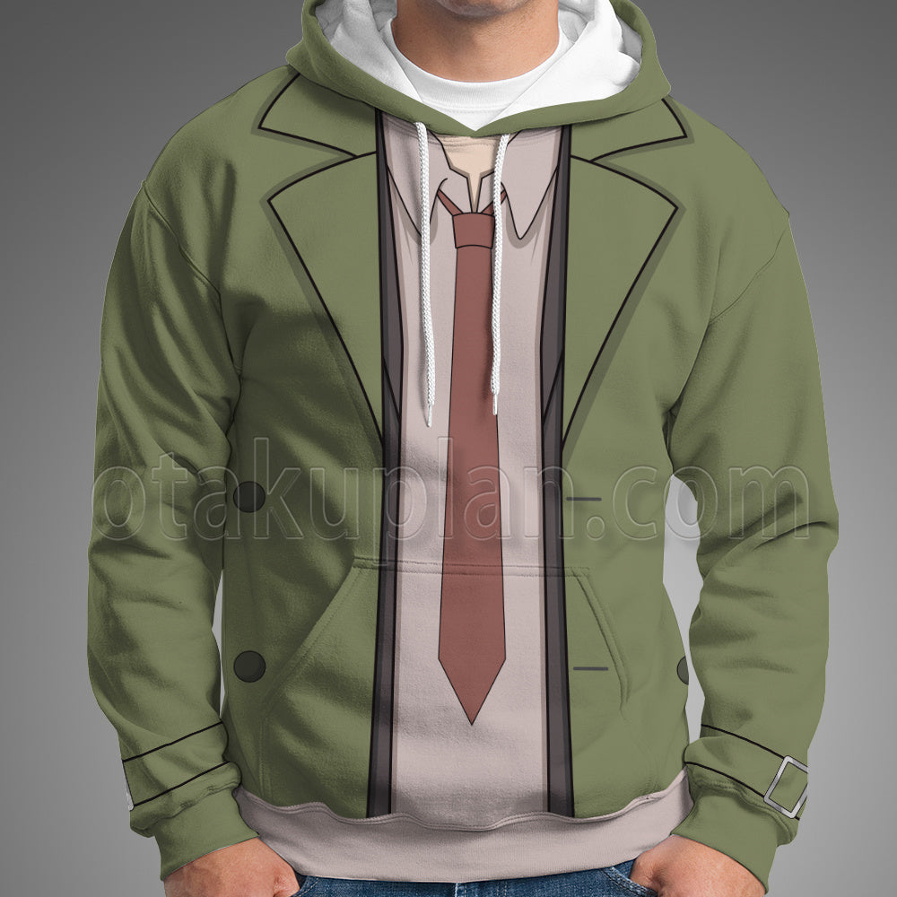 Ace Attorney Itonokogiri Keisuke Green Suit Cosplay Hoodie