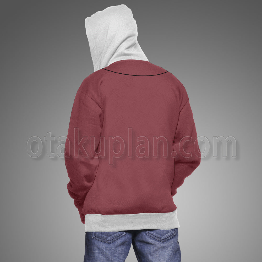 Ace Attorney Mitsurugi Reiji Red Suit Cosplay Hoodie