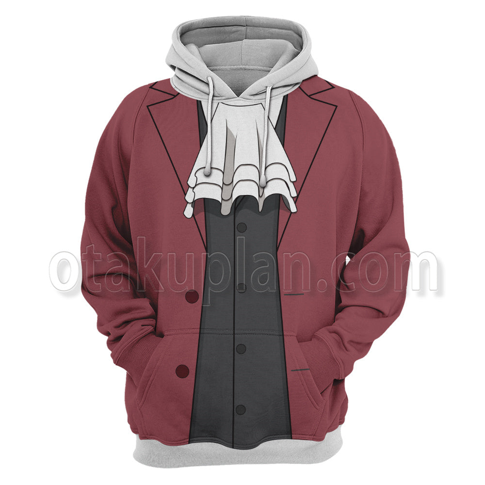 Ace Attorney Mitsurugi Reiji Red Suit Cosplay Hoodie
