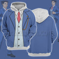 Ace Attorney Naruhodou Ryuuichi Blue Suit Cosplay Hoodie