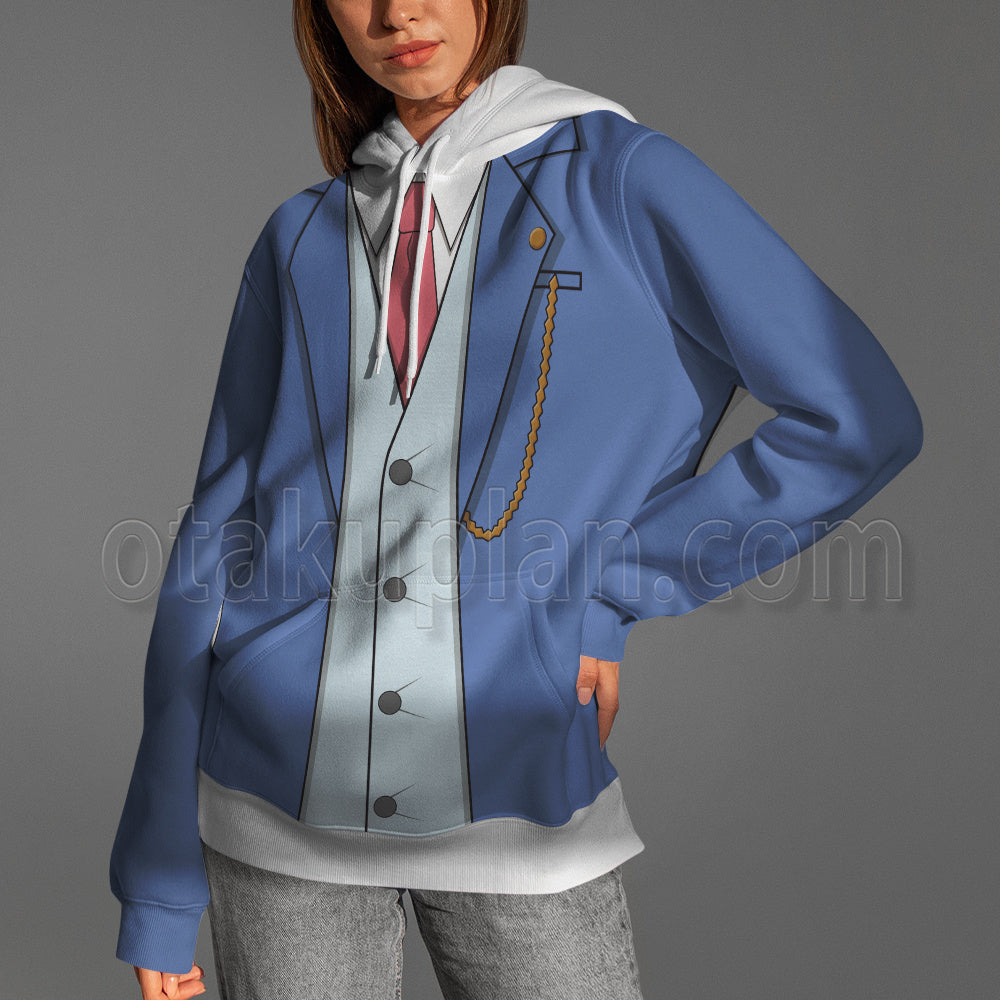 Ace Attorney Naruhodou Ryuuichi Blue Suit Cosplay Hoodie