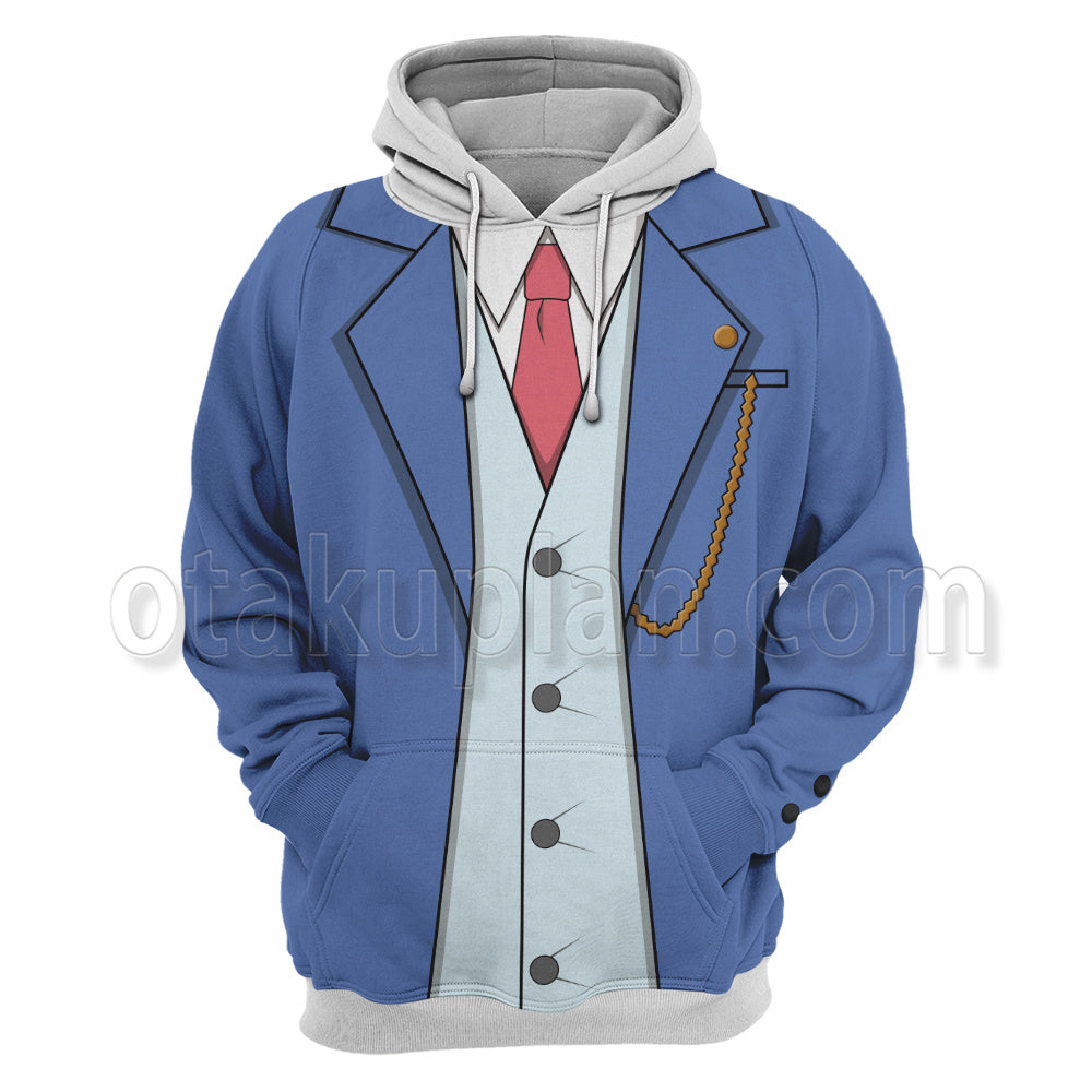 Ace Attorney Naruhodou Ryuuichi Blue Suit Cosplay Hoodie