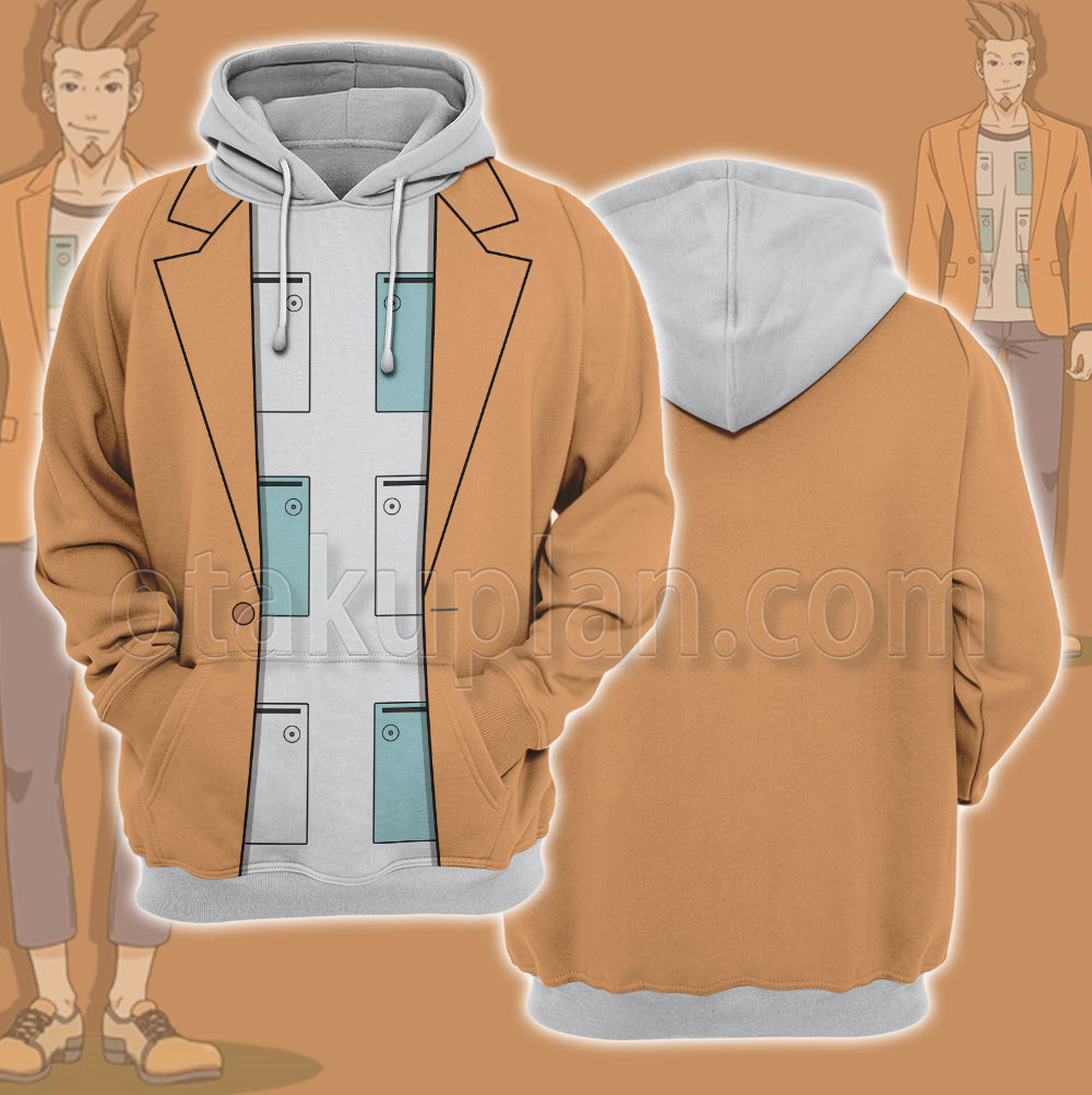 Ace Attorney Yahari Masashi Orange Cosplay Hoodie