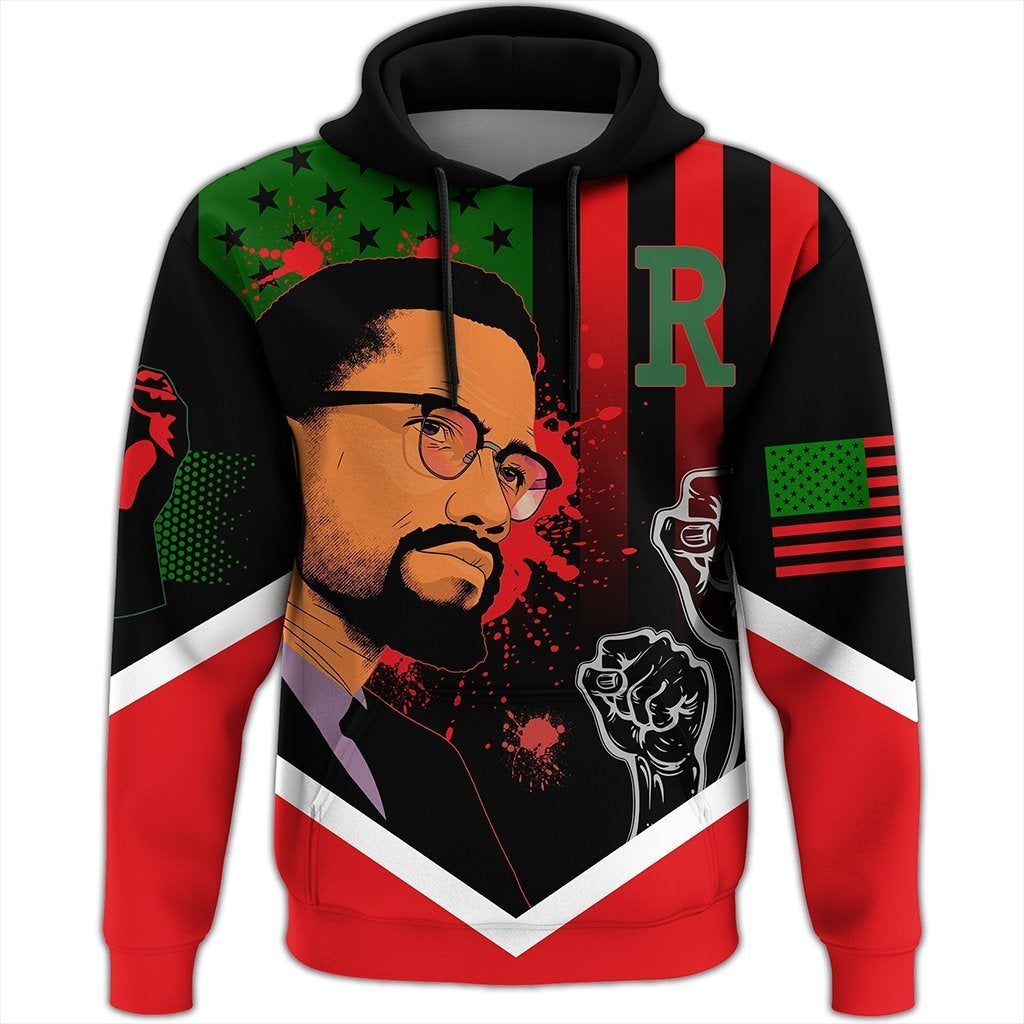 African American Flag Malcolm X Ver2 Hoodie