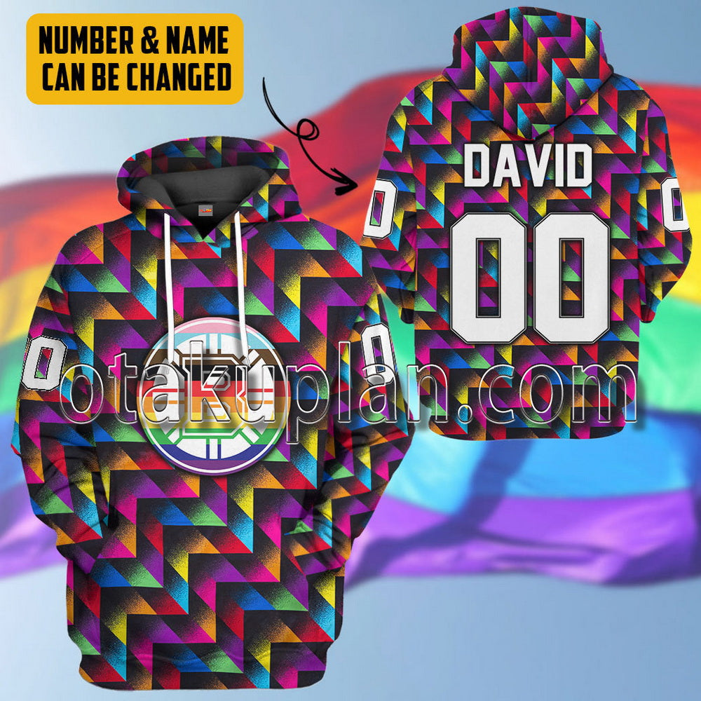 Boston Bruins Pride Month Custom Name Custom Number T-Shirt / Hoodie