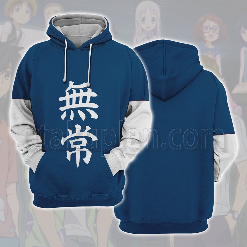 Anohana Jinta Yadomi Blue Impermanence Characters Clothes Cosplay Hoodie