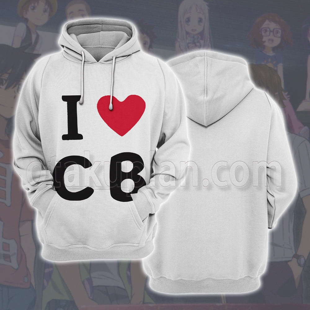 Anohana Jinta Yadomi White Characters Clothes Cosplay Hoodie