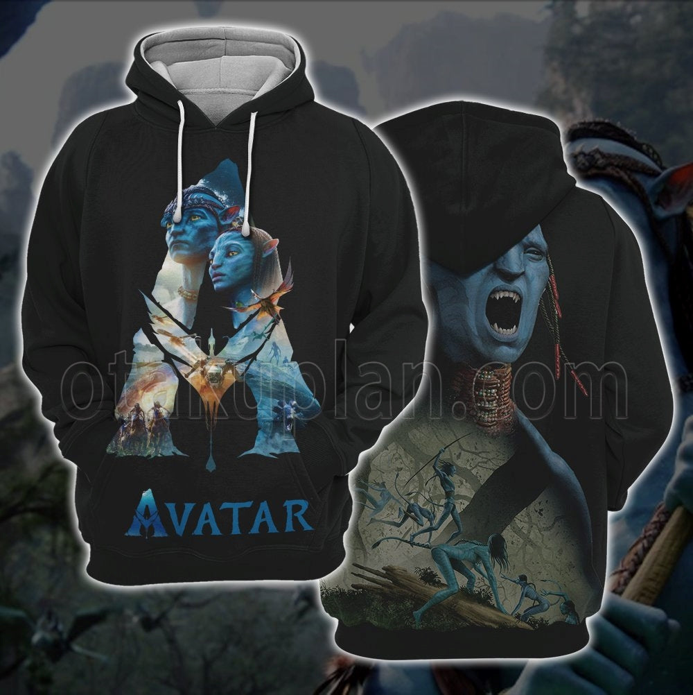 Avatar 2009 Black Blue Letter A Hoodie