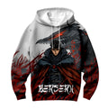 Berserk Guts Flame Illustration Anime Apparel