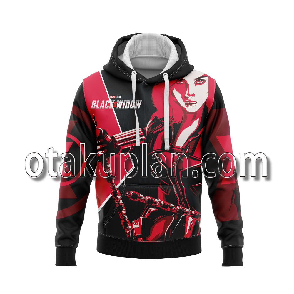 Black Widow Silhouette Poster Hoodie