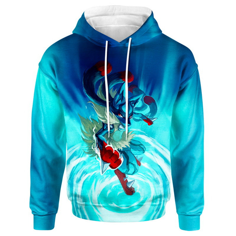 Blue Mega Lucario Hoodie / T-Shirt