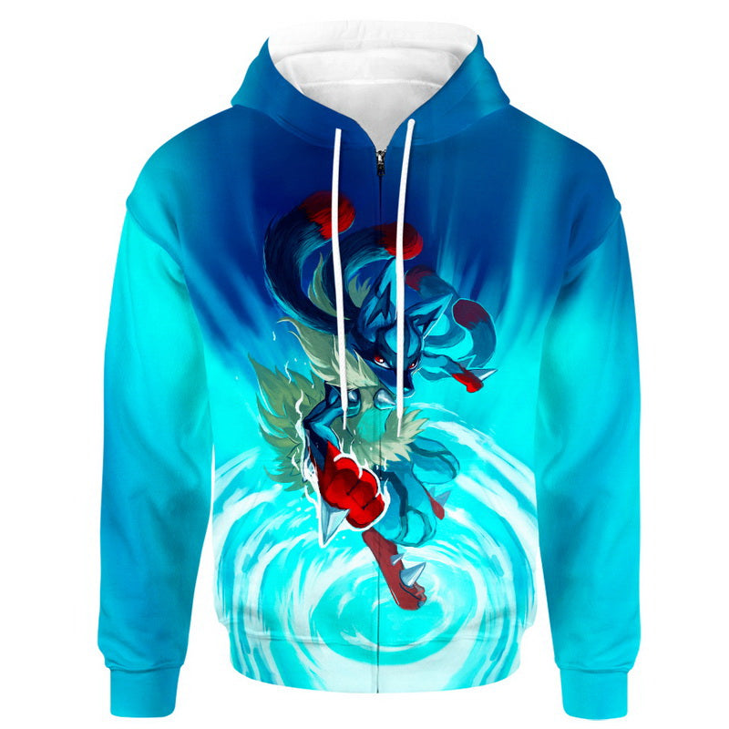 Blue Mega Lucario Hoodie / T-Shirt