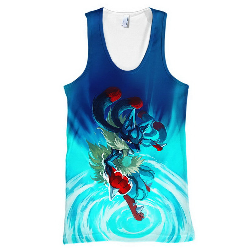Blue Mega Lucario Hoodie / T-Shirt