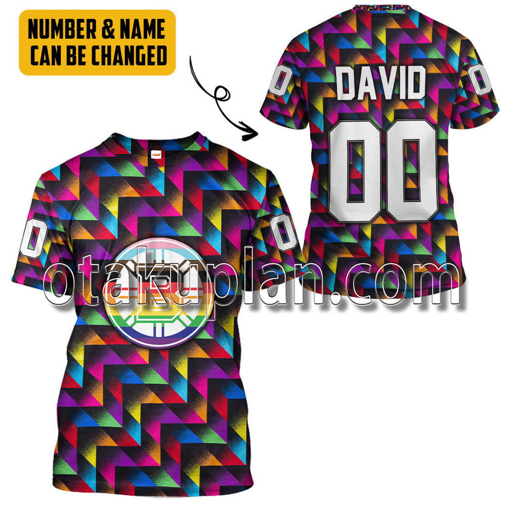 Boston Bruins Pride Month Custom Name Custom Number T-Shirt / Hoodie