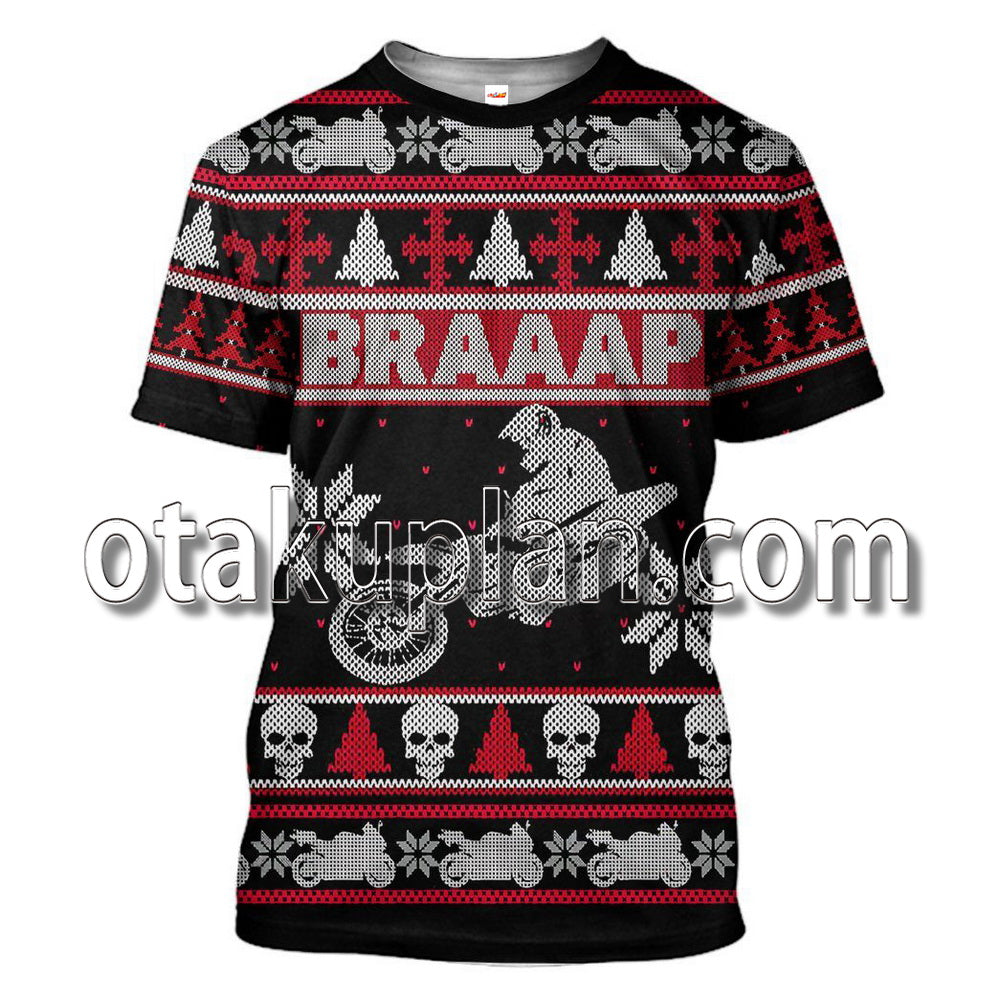 Braaap Dirt Bike Ugly Christmas Sweatshirt T-Shirt / Hoodie
