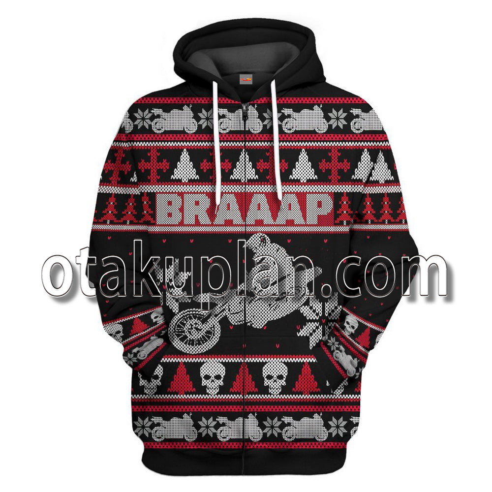 Braaap Dirt Bike Ugly Christmas Sweatshirt T-Shirt / Hoodie