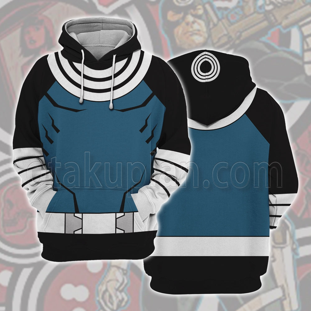 Bullseye Blue Snd Black Color Battle Uniform Cosplay Hoodie