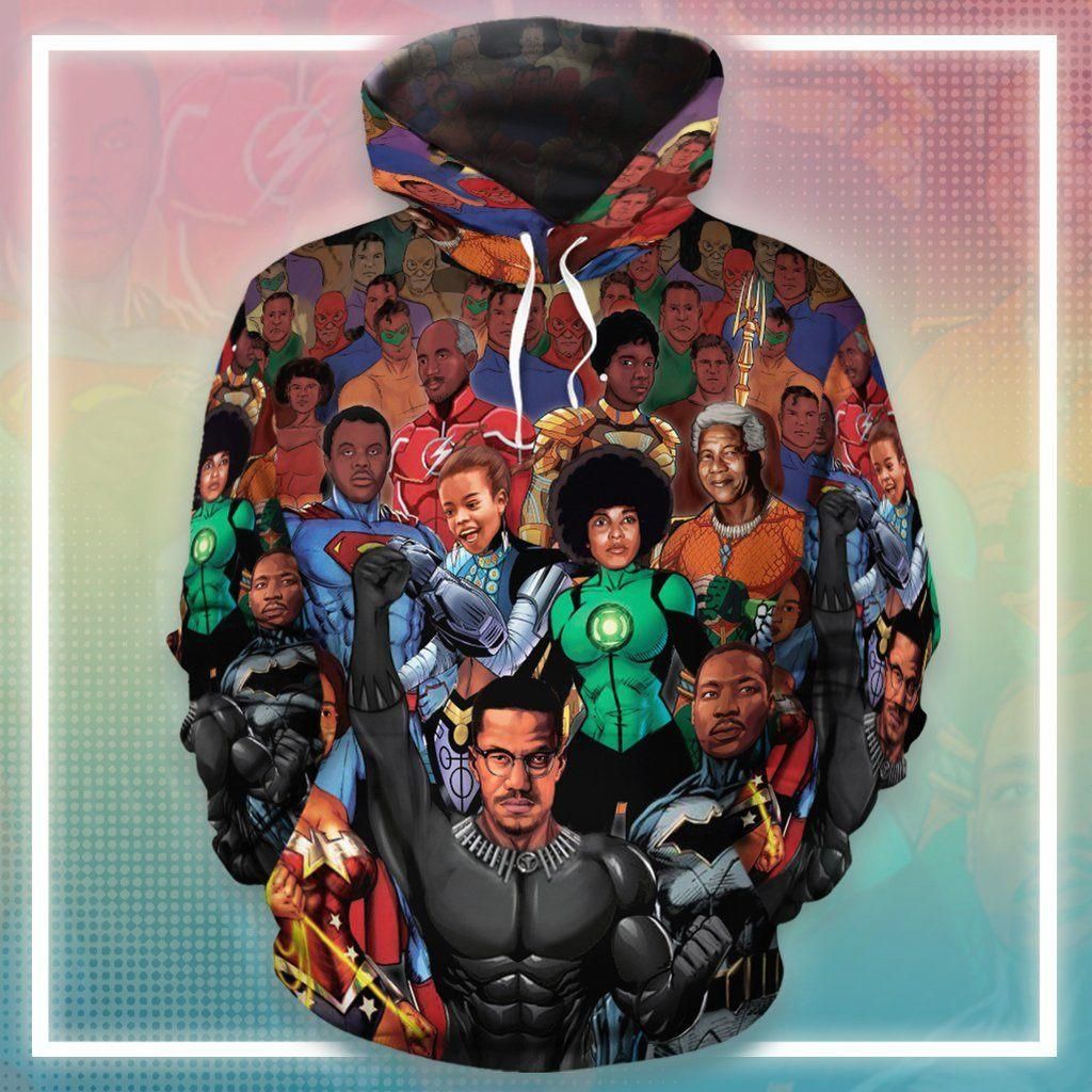 Civil Rights Leaders Super Heroes All Over Hoodie