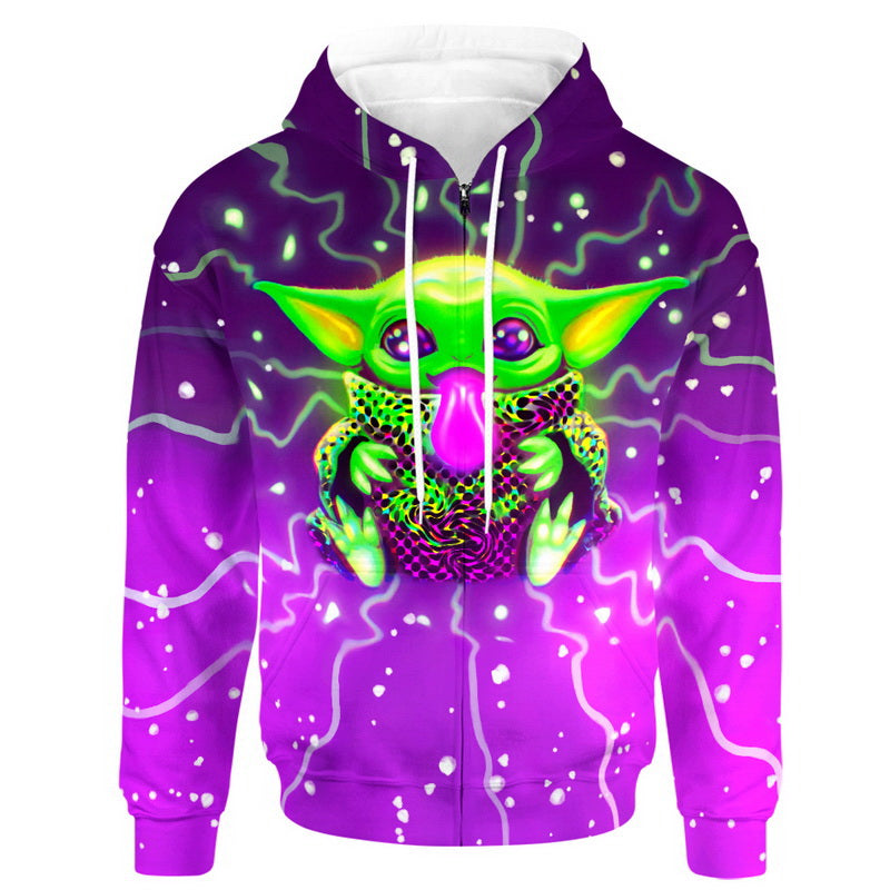 Colorful Baby Yoda Hoodie / T-Shirt