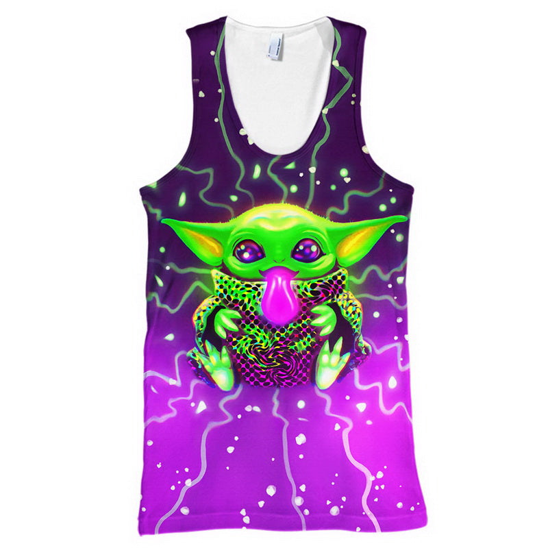 Colorful Baby Yoda Hoodie / T-Shirt