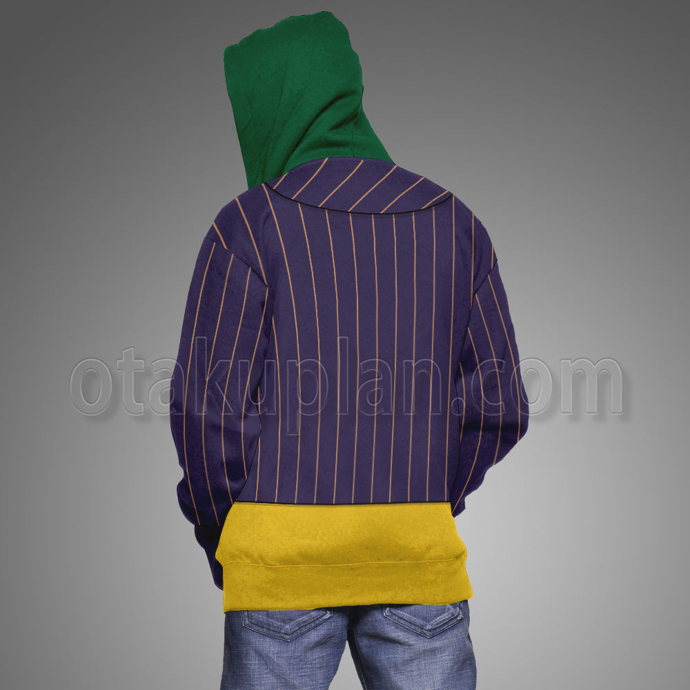 Dc Arkham Asylum Joker Yellow And Purple Cosplay Hoodie