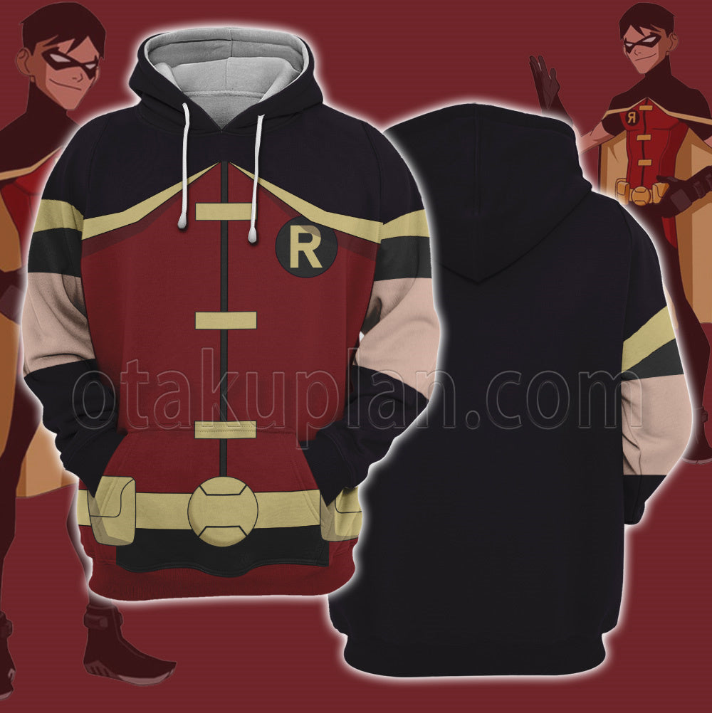 Dc Robin Red And Black Cosplay Hoodie