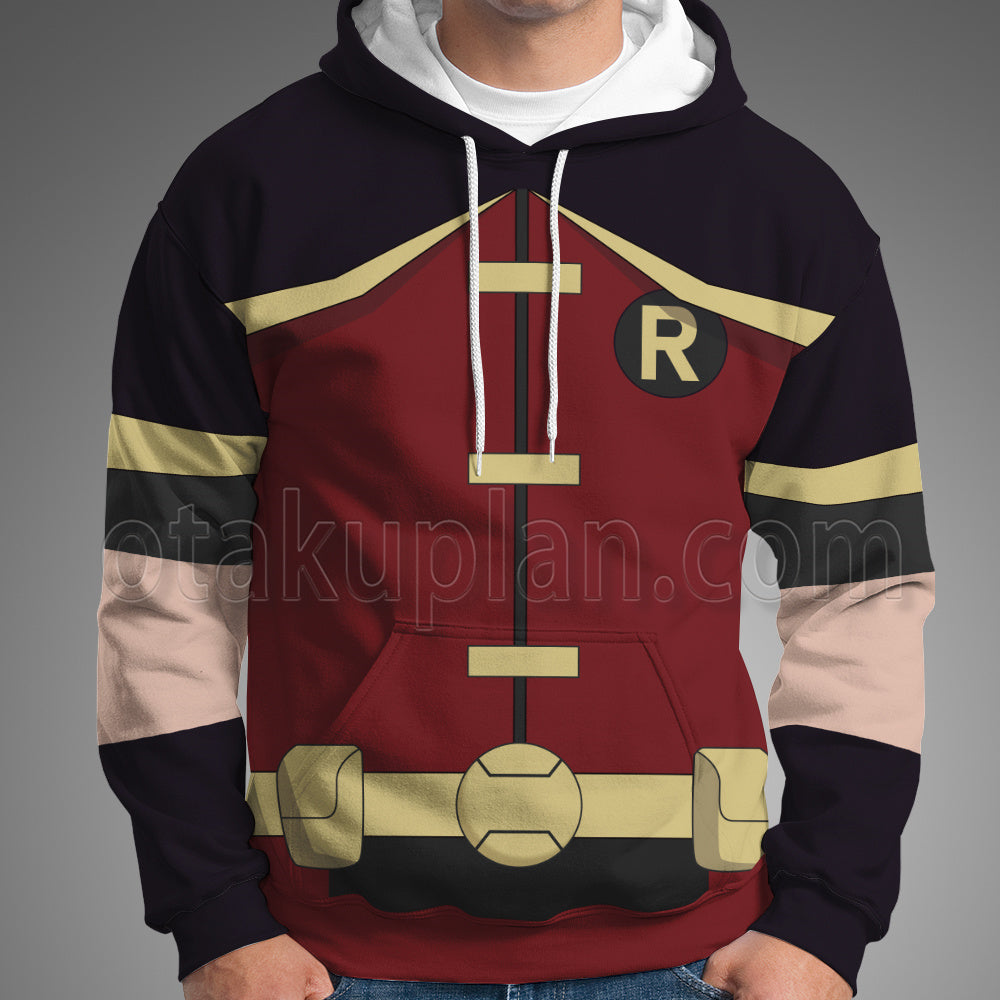 Dc Robin Red And Black Cosplay Hoodie