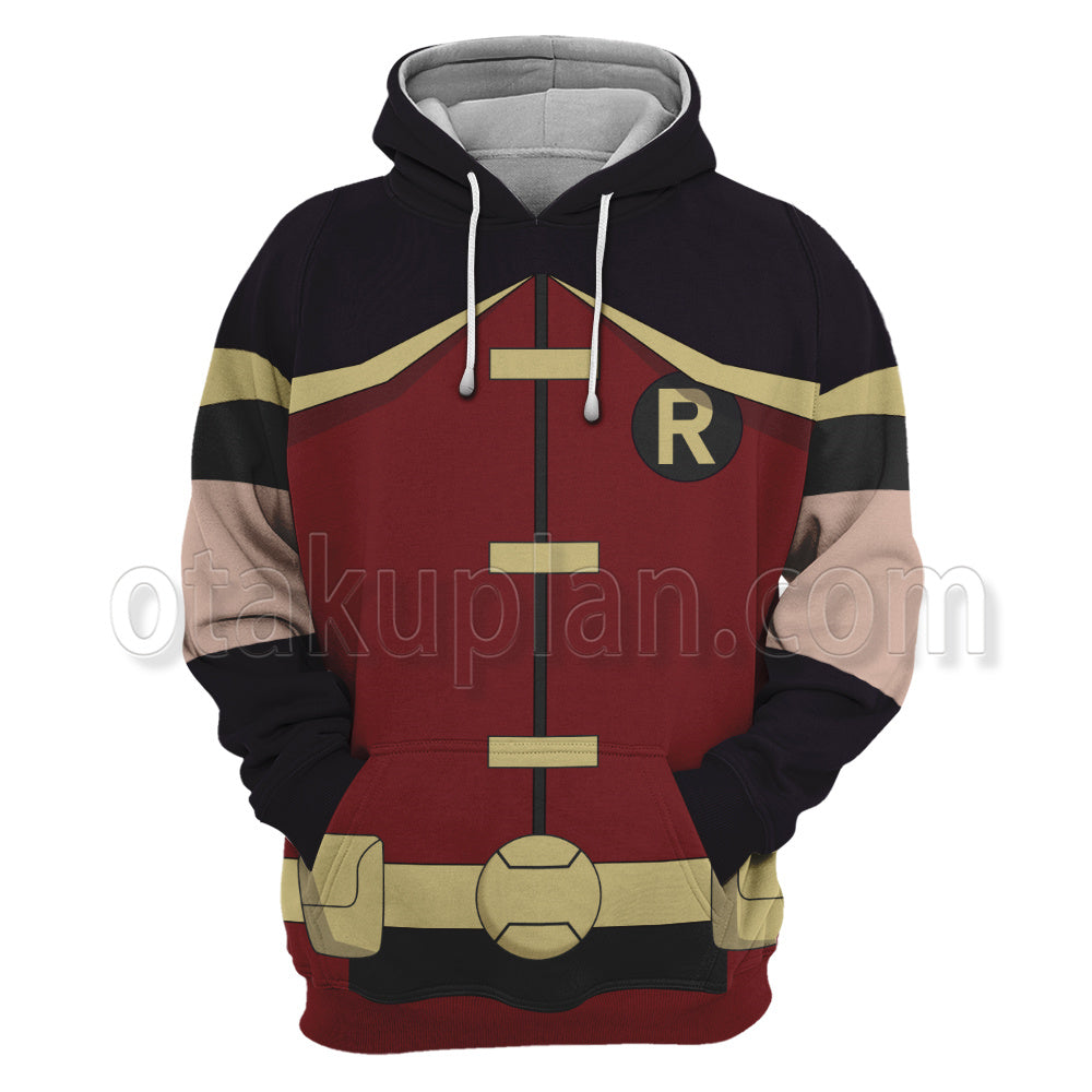 Dc Robin Red And Black Cosplay Hoodie