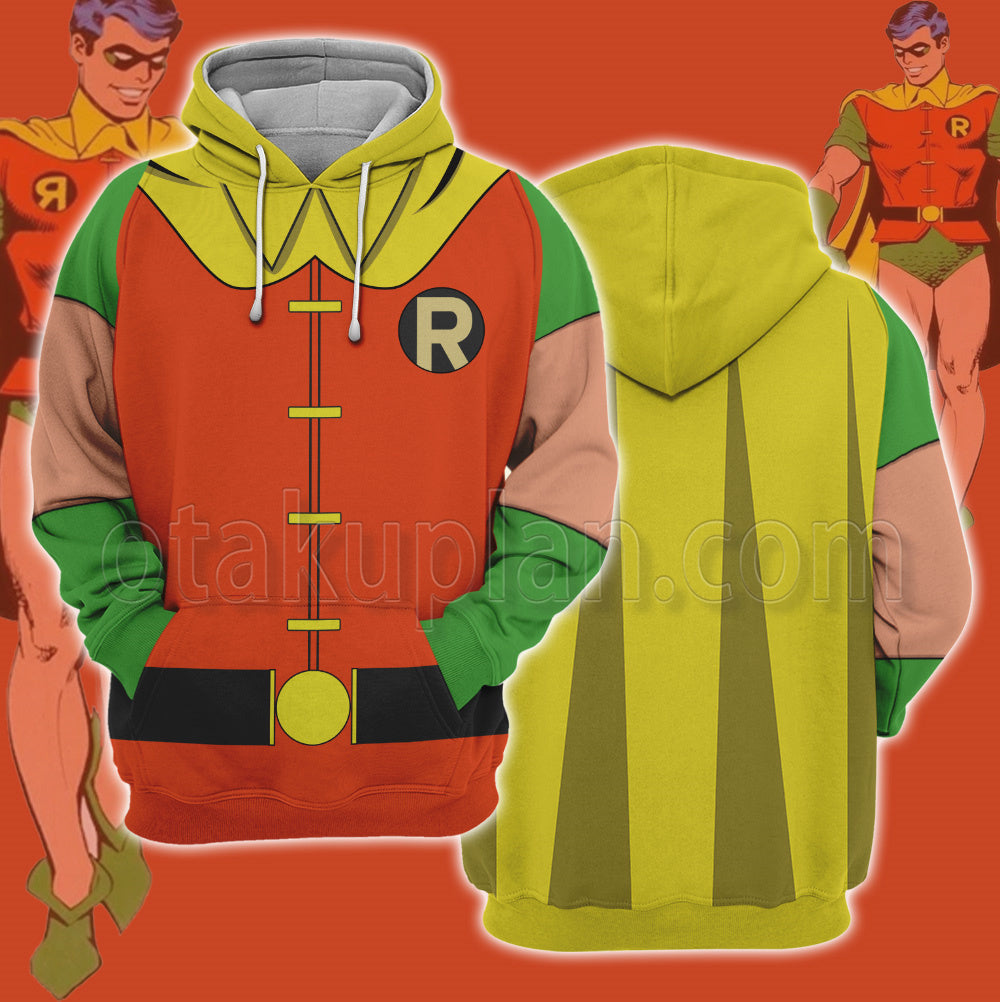 Dc Robin Red And Green Uniform Cosplay Hoodie