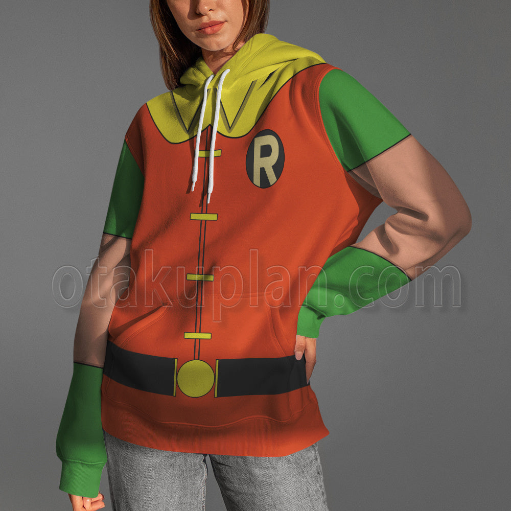 Dc Robin Red And Green Uniform Cosplay Hoodie