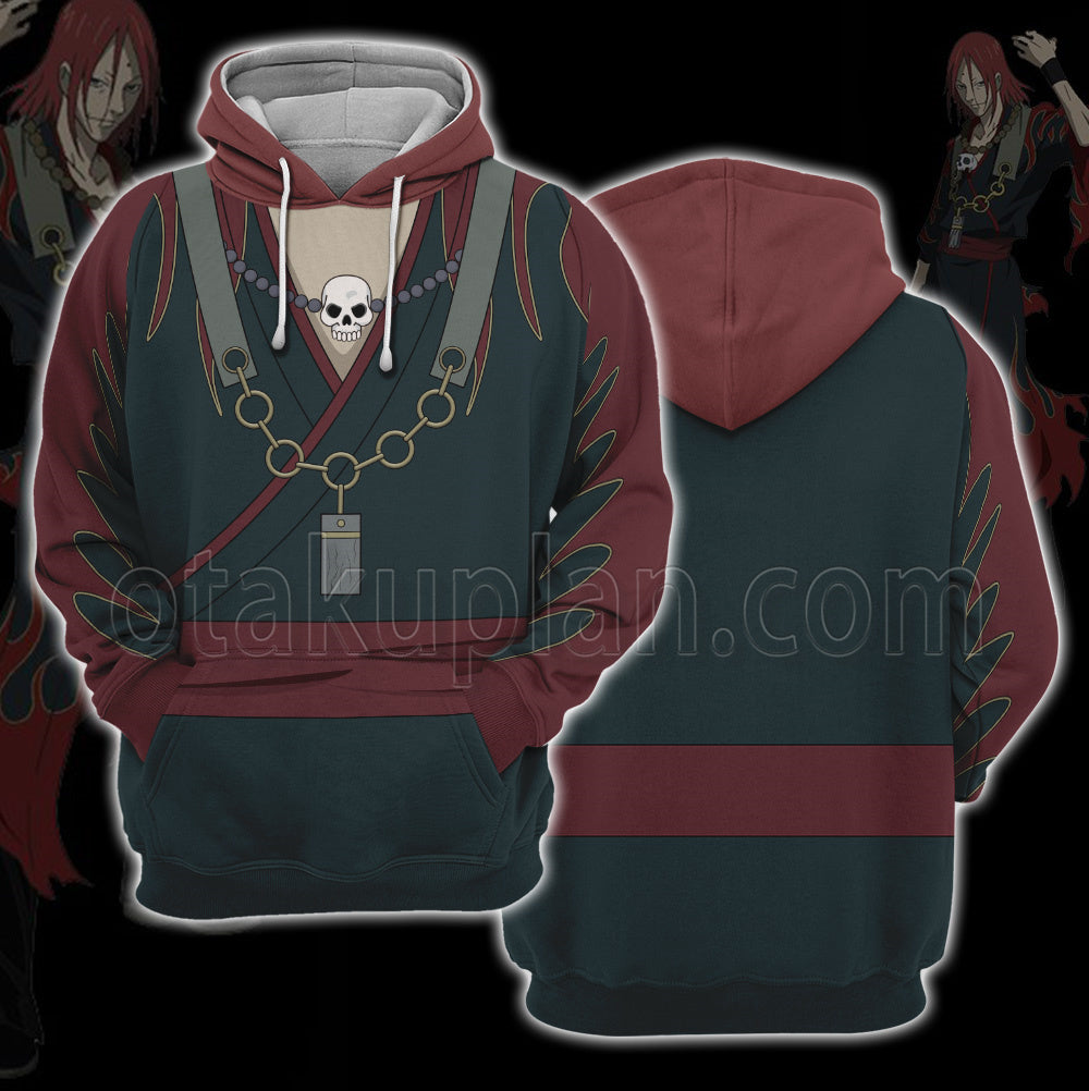 Deadman Wonderland Azuma Genkaku Red Fire Cosplay Hoodie
