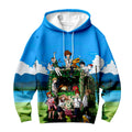 Digimon Adventure Characters Gathering Beside Classic Bus Anime Apparel