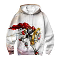 Digimon Adventure Gallantmon Wielding Lance Shield Red Flying Anime Apparel