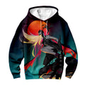 Digimon Adventure Ladydevimon Standing Under Crimson Moon With Dark Aura Anime Apparel