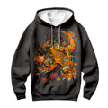 Digimon Adventure Orange Greymon Engulfed In Flames Battle Stance Anime Apparel