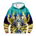Digimon Adventure Seraphimon Glowing With Blue Gold Radiance Anime Apparel