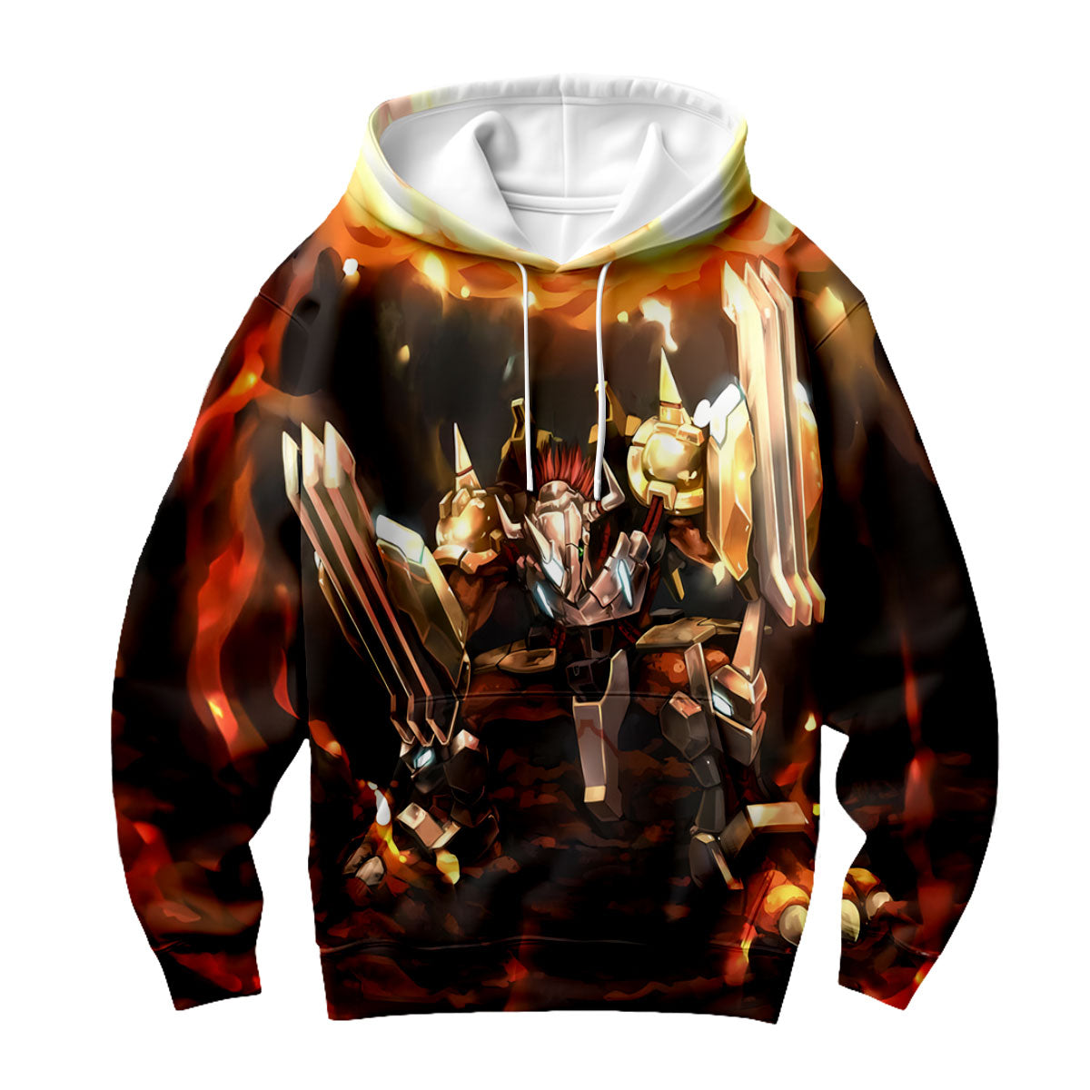 Digimon Adventure Wargreymon Standing In Orange Flames Anime Apparel