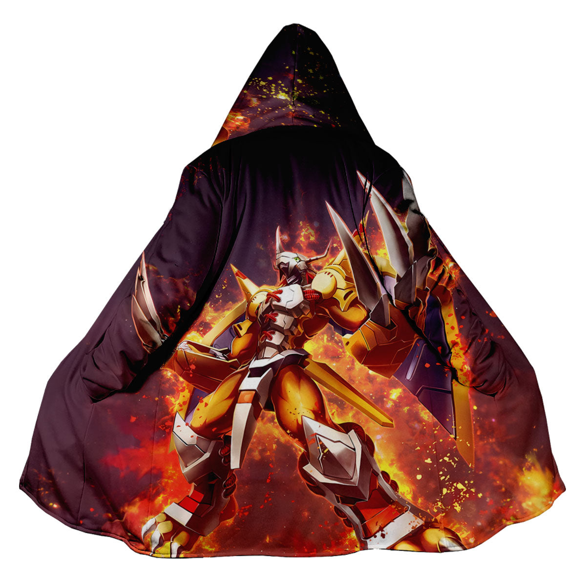 Digimon Adventure Wargreymon Standing In Orange Flames Preparing To Attack Anime Apparel