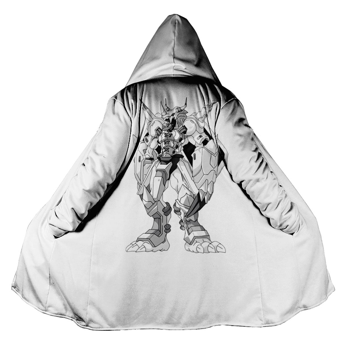 Digimon Adventure Wargreymon Standing Line Art Monochrome Anime Apparel