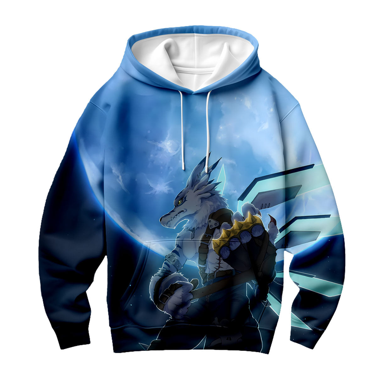 Digimon Adventure Weregarurumon And Blue Moon Standing Together Anime Apparel