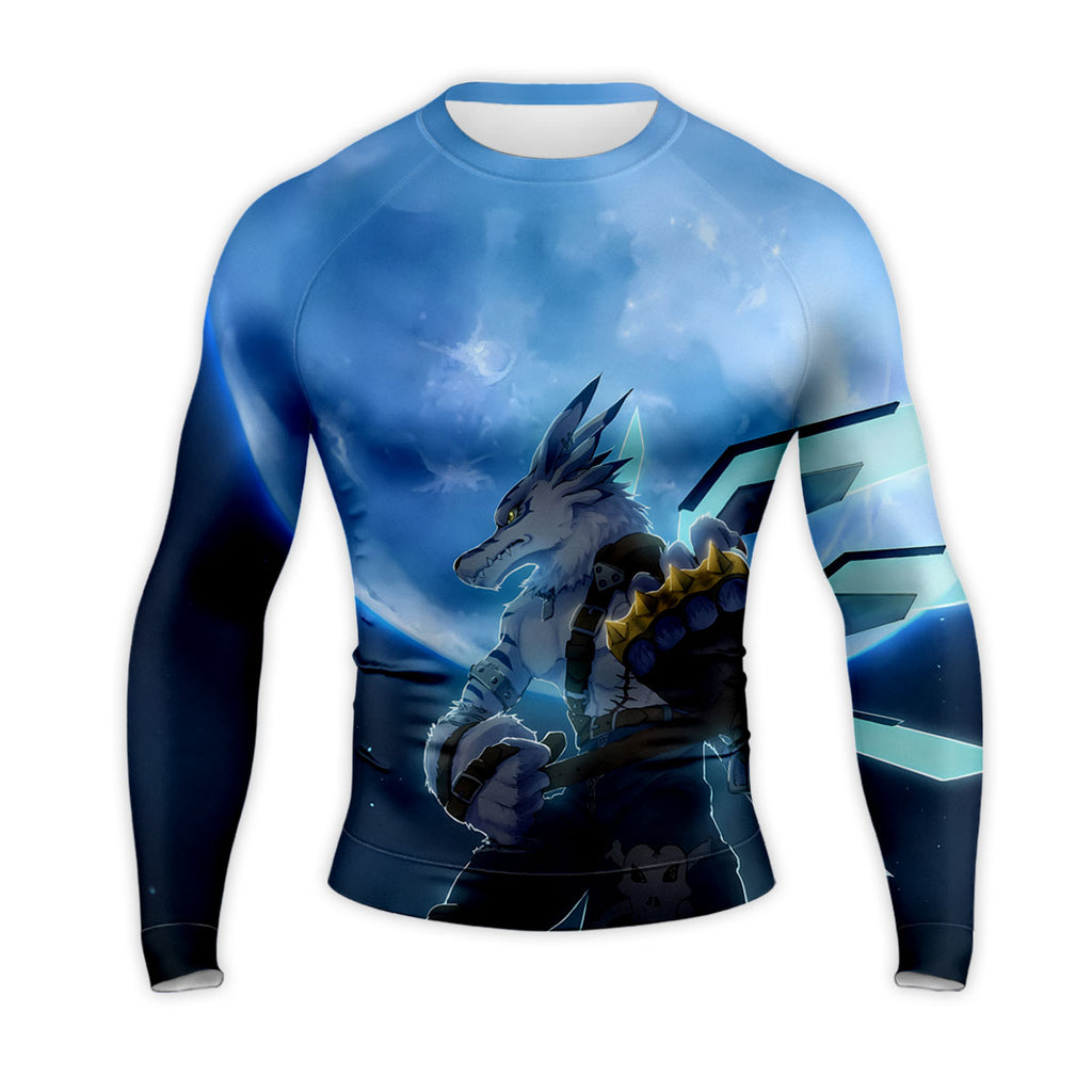 Digimon Adventure Weregarurumon And Blue Moon Standing Together Anime Apparel