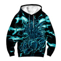 Digimon Adventure Weregarurumon Artwork Glowing With Blue Light Anime Apparel