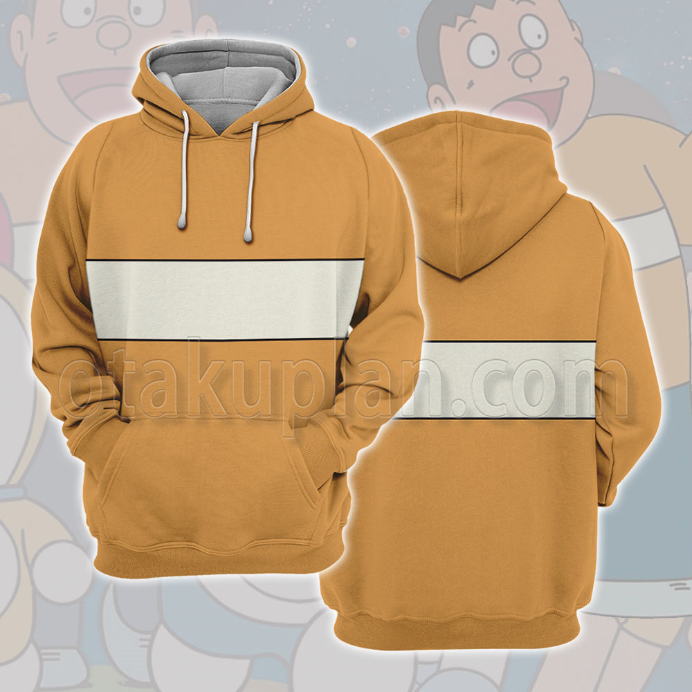Doraemon Giant Classic Horizontal Striped Look Cosplay Hoodie