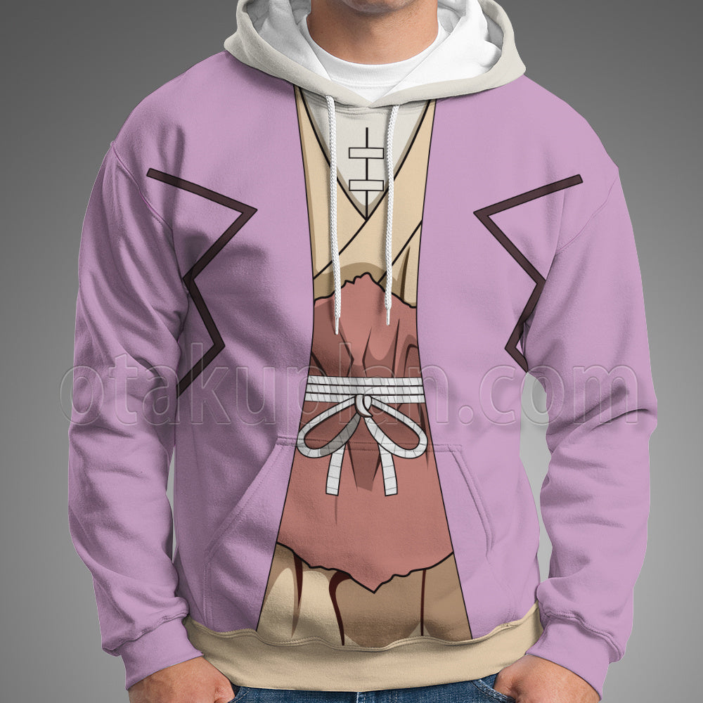 Dr Stone New World Asagiri Gen Purple Cosplay Hoodie