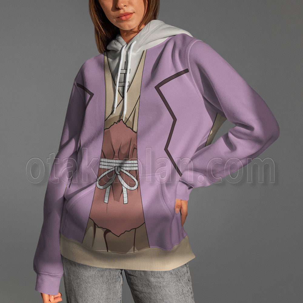 Dr Stone New World Asagiri Gen Purple Cosplay Hoodie
